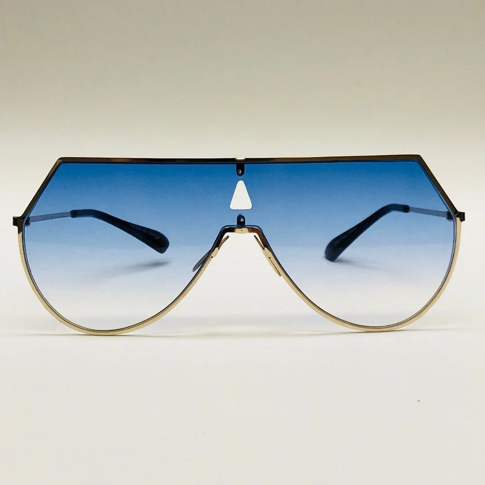 Oversized‎ Shield Sunglasses Flat Top Visor Shades Blue Lens Fashion Street Wear